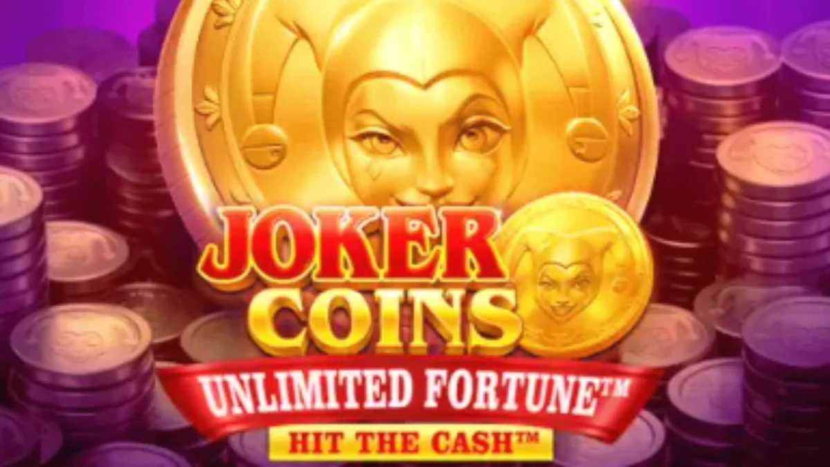 Joker Coins Unlimited Fortune slot machine interface with neon fruit symbols