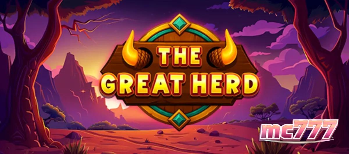 Pemandangan savana Afrika yang megah dengan kawanan kerbau dalam slot The Great Herd